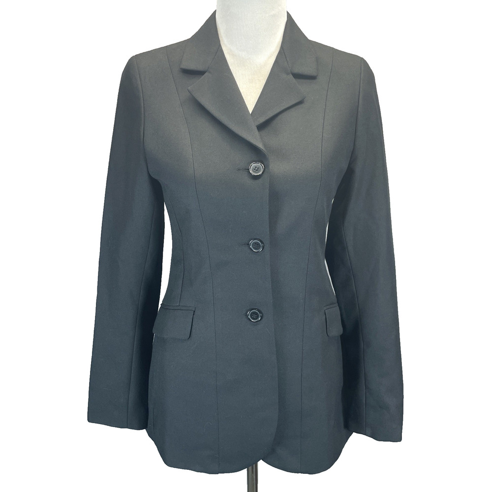 Ovation Sport Women's 10L Equestrian Riding Hunt Coat Black Notch Collar